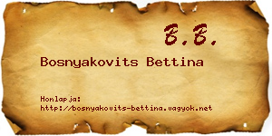 Bosnyakovits Bettina névjegykártya